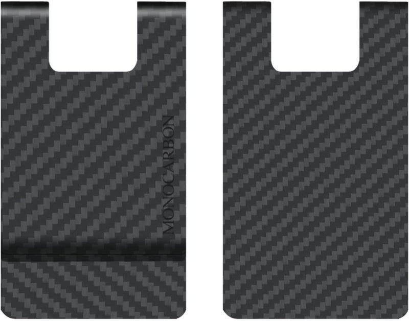 MONOCARBON 2in1 Carbon Fiber Money&Credit Card Clip,RFID Blocking Wide Credit Card&Cash Holder for Men Front Pocket - Image 1